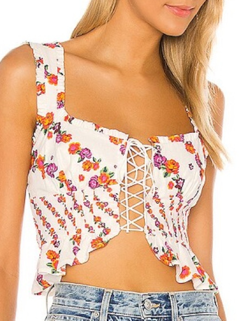 ForLove&Lemons Georgia Lace Up Top